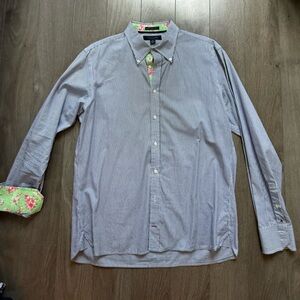 Tommy Hilfiger Men's Blue Striped Shirt